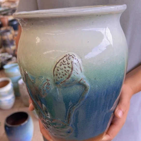 紫砂花盆高27口20———-