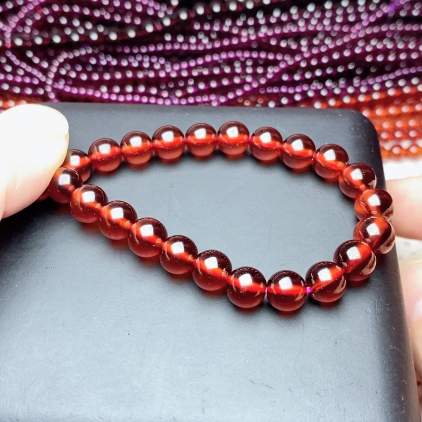 【闪购商品】石榴石手链未镶嵌小****）7橙红色毕业级亏米