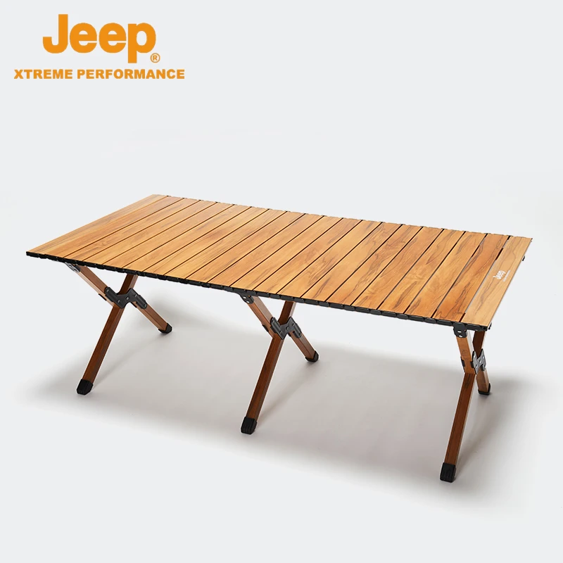 JEEP/吉普户外铝合金蛋卷桌折可叠便携式露营野餐桌椅组合装备
