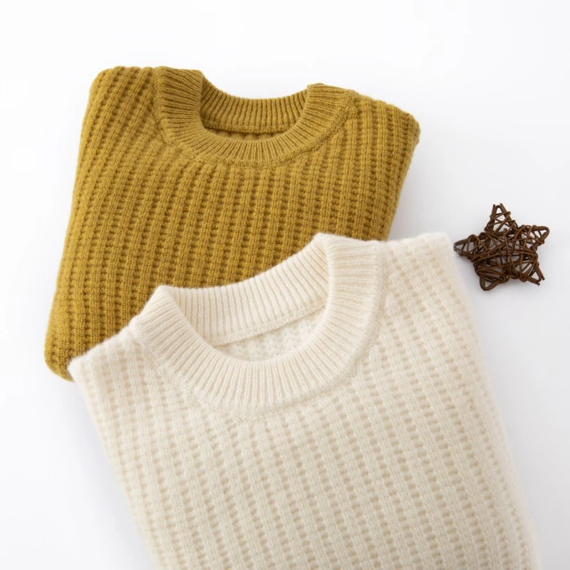 T015儿童纯羊毛衫针织衫童装毛衣男女童打底衫圆领加厚保暖羊毛衫