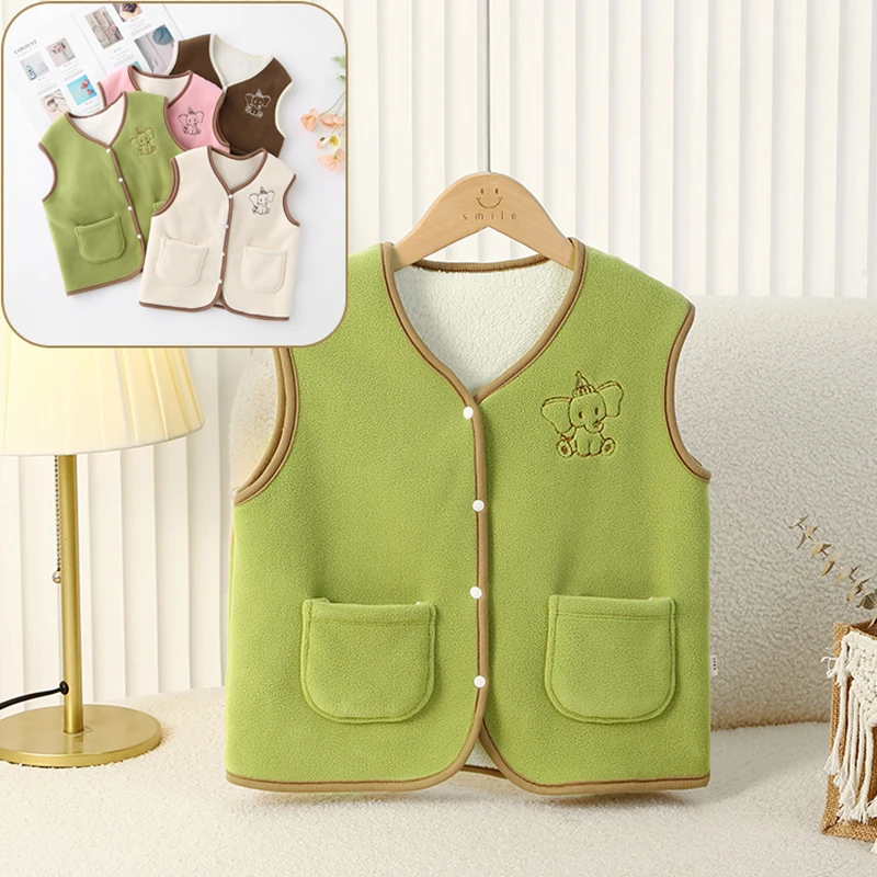 【潮童范】儿童春秋加绒加厚外穿马甲男女童宽松舒适保暖背心马甲
