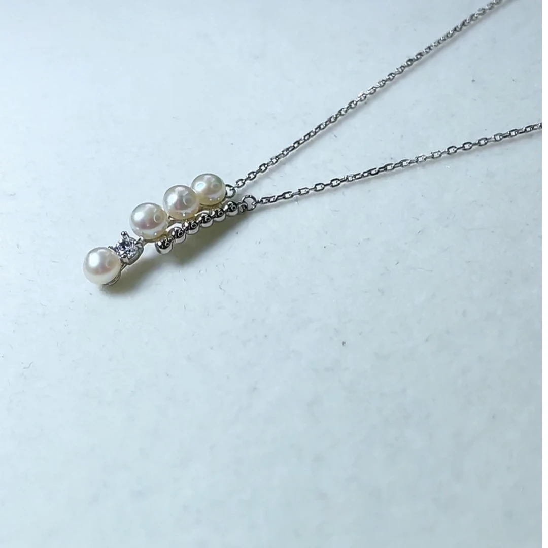天然淡水珍珠套链气质白色轻奢时尚百搭简约镶嵌坠链