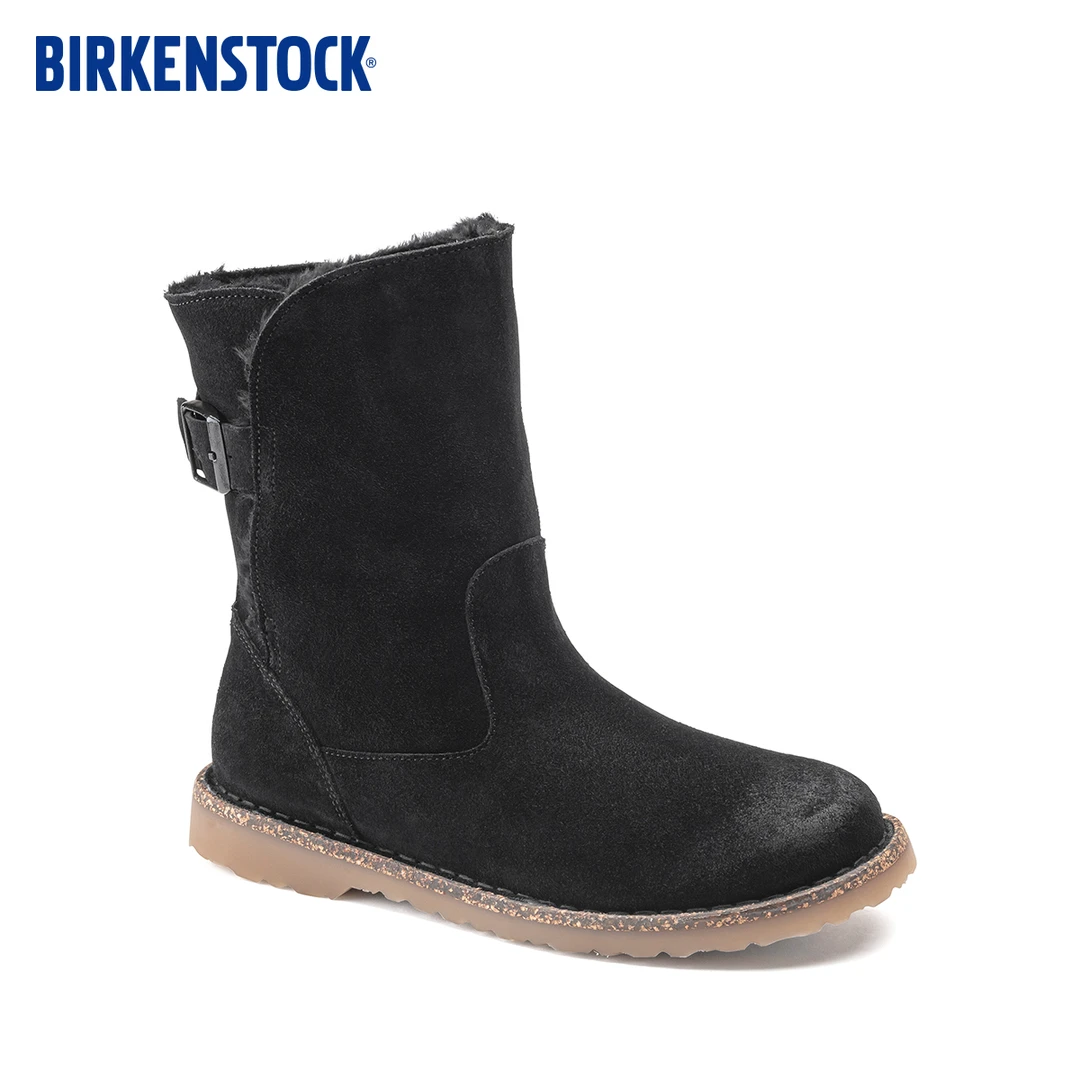 BIRKENSTOCK勃肯德国进口女款绒面革Uppsala Shearling中筒毛毛靴