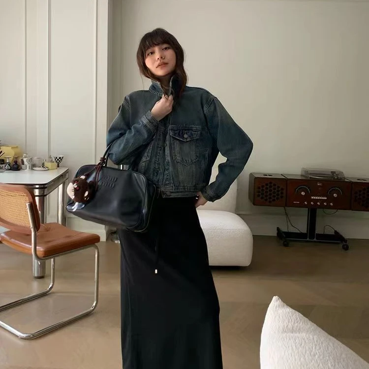 SanYeLan2024秋季新款简约百搭半身裙483