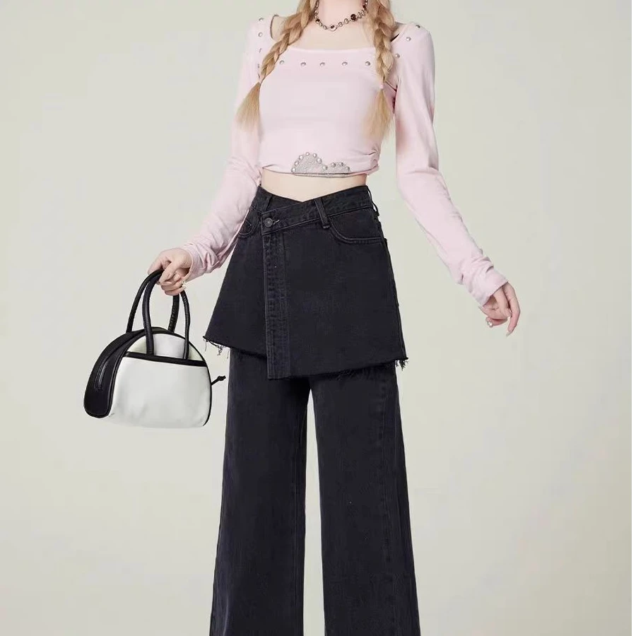 SanYeLan2024秋季新款时尚百搭个性腰封牛仔裤92256