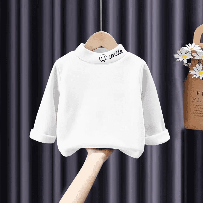 男童女童德绒打底衫秋冬t恤半高领儿童内搭春秋款长袖宝宝T恤上衣