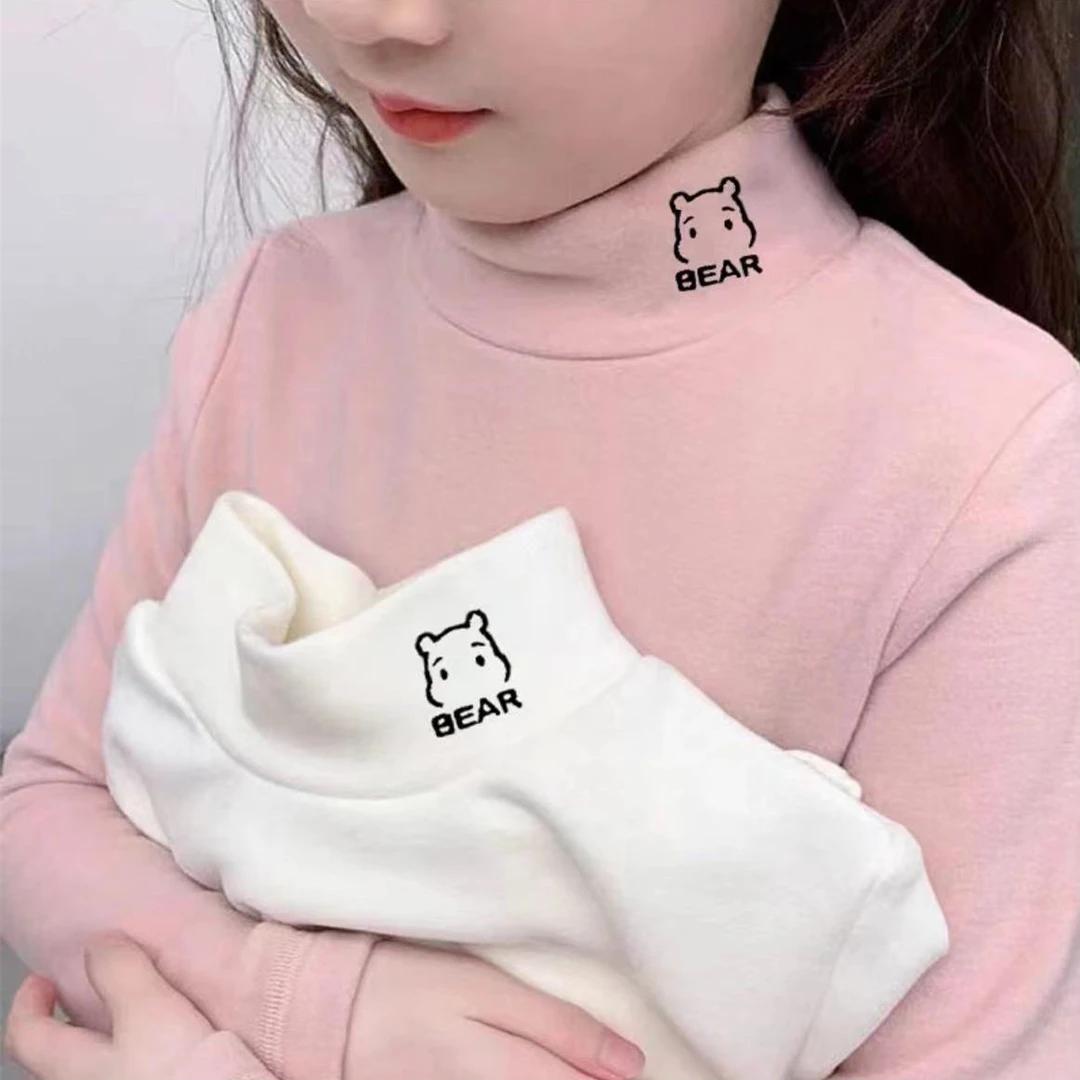 儿童半高领德绒打底衫内搭男童女童加绒上衣宝宝冬季保暖衣服童装