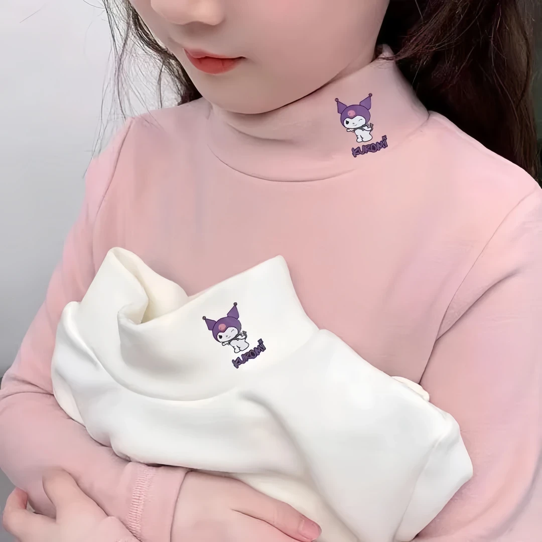 新款女童德绒打底衫秋冬儿童长袖T恤洋气宝宝内搭半高领打底上衣