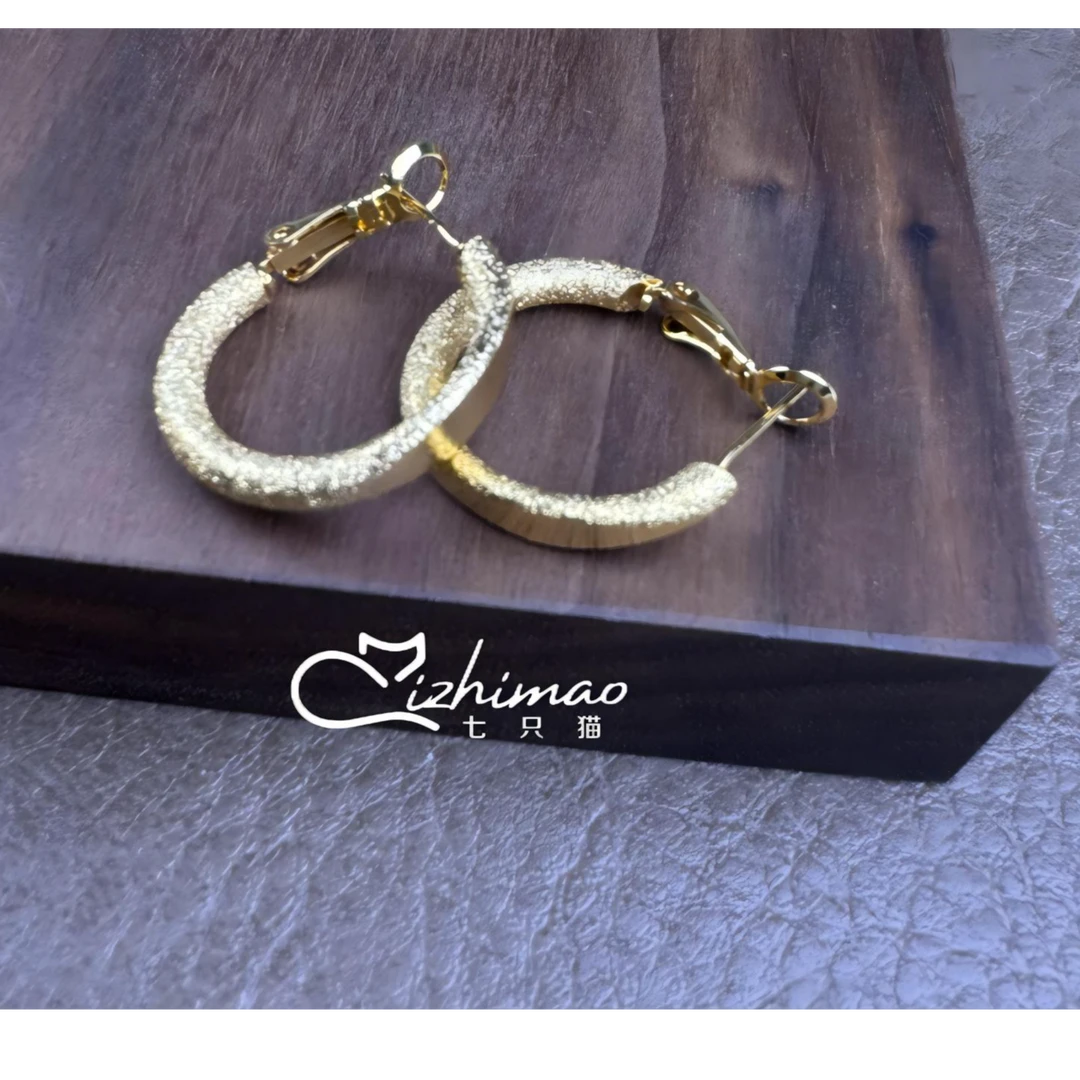 铜合金锆石耳饰 耳圈气质复古小众个性个性百搭