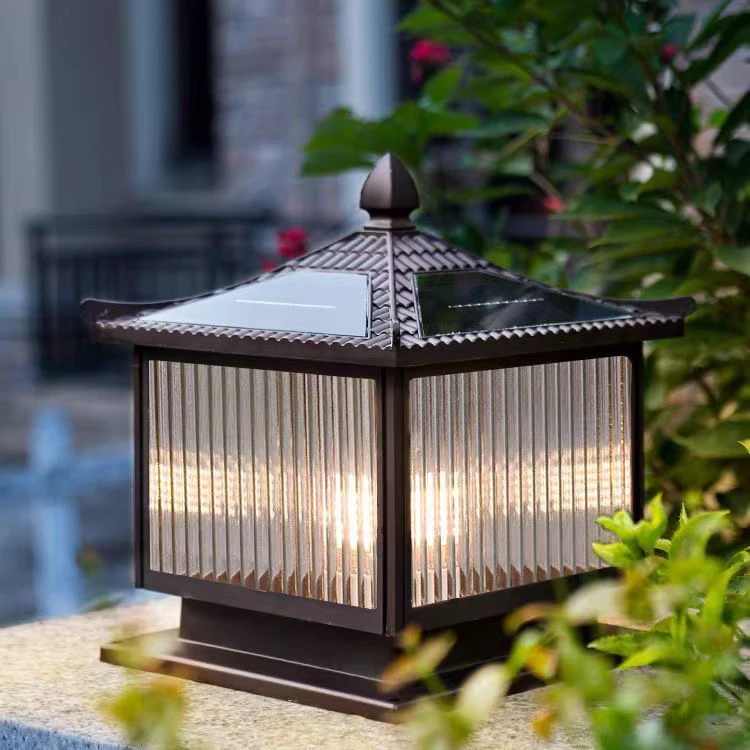 户外柱头灯太阳能别墅门柱灯围墙室外柱子灯防水庭院灯围墙灯大门