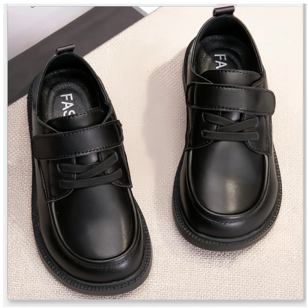 皮鞋儿童软底宝宝春秋爆款黑色6-12岁真皮新款2025英伦风男童大童