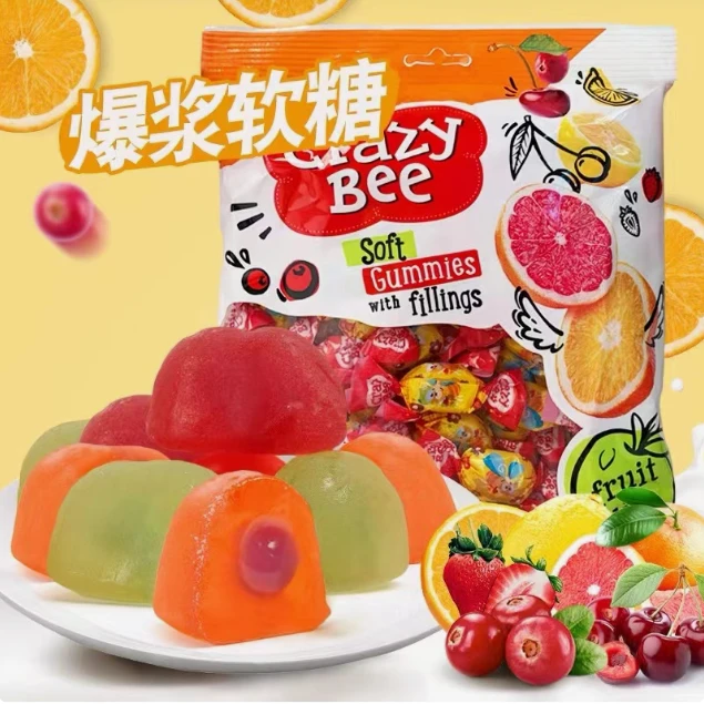 如胜小蜜蜂软糖汁夹心爆浆软糖500克/1袋#lu