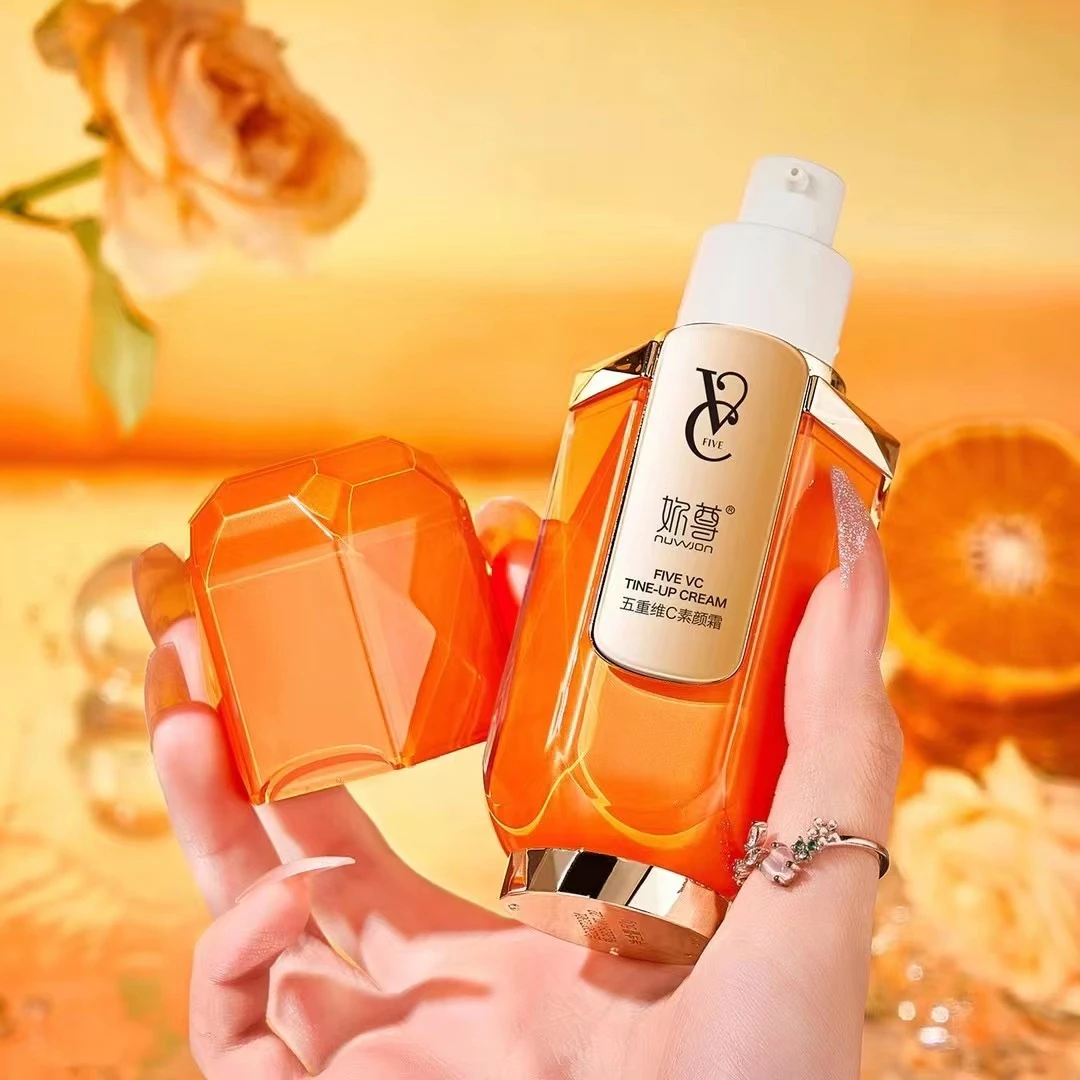 NUWJON妳尊五重维C素颜霜 遮瑕隔离自然美颜.保湿嫩肤懒人素颜霜
