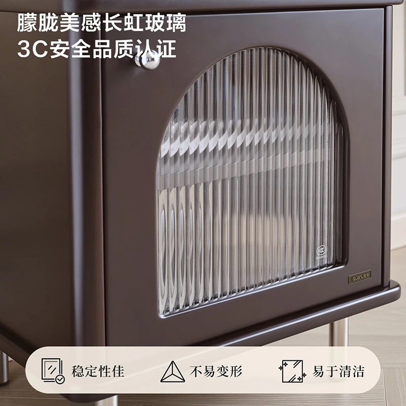 KD 全友家居法式复古风家用卧室储物床头柜床边桌床边收纳柜子