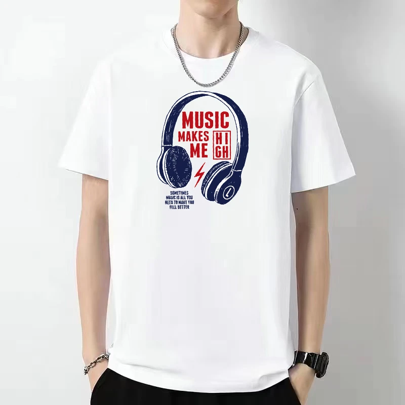 重磅短袖T恤打底衫体恤百搭宽松男女同款T恤印花男士半袖