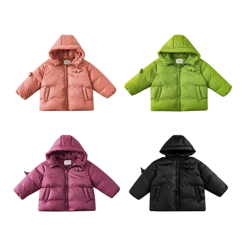 YOEHYAUL/幼悠【清货】 炫彩多色蓬松轻暖连帽挡风恐龙羽绒服N3985