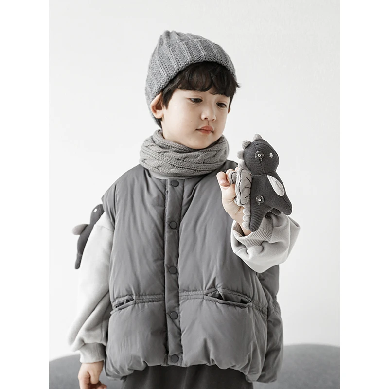 【24年冬款】男童幼悠 可拆玩偶 保暖收褶底摆暖棉马汉服N2798