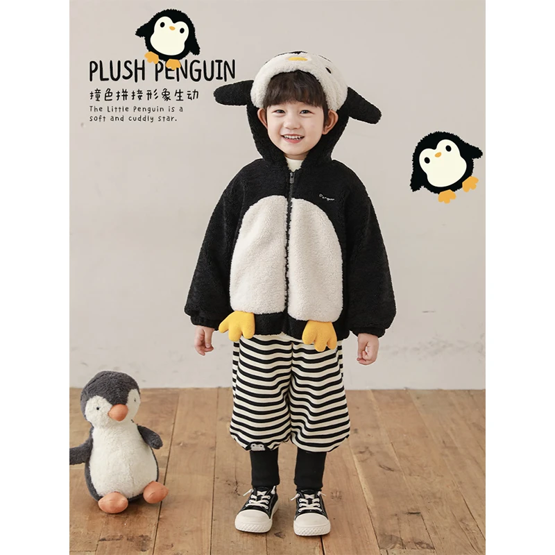 YOEHYAUL/幼悠冬三波下贰【企鹅造型外套】原创设计加厚夹棉GD3573
