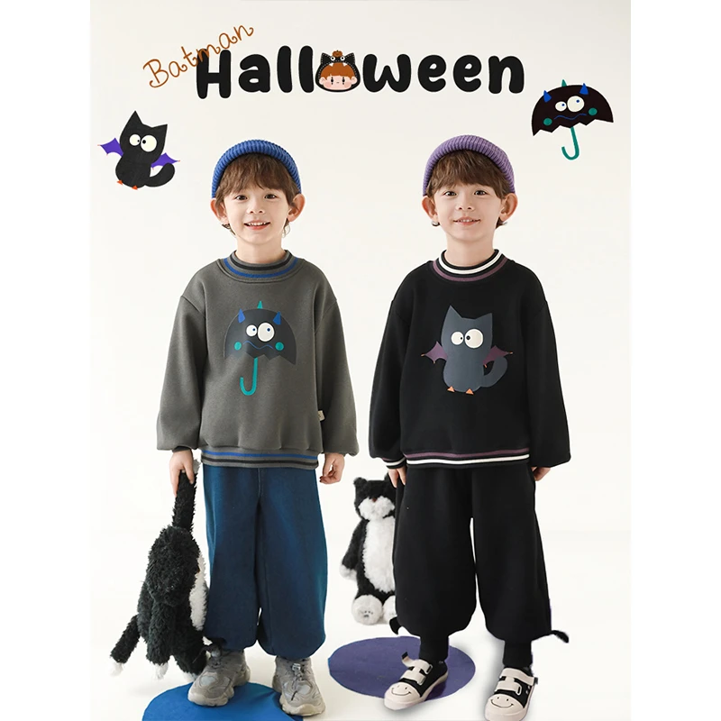 YOEHYAUL/幼悠【清货】【撞色罗纹卫衣】原创数码印花加厚保暖N5692