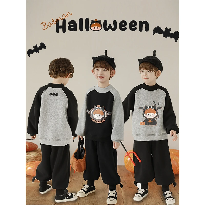 YOEHYAUL/幼悠冬三波下贰【小蝙蝠卫衣】搞怪风设计加绒N5633