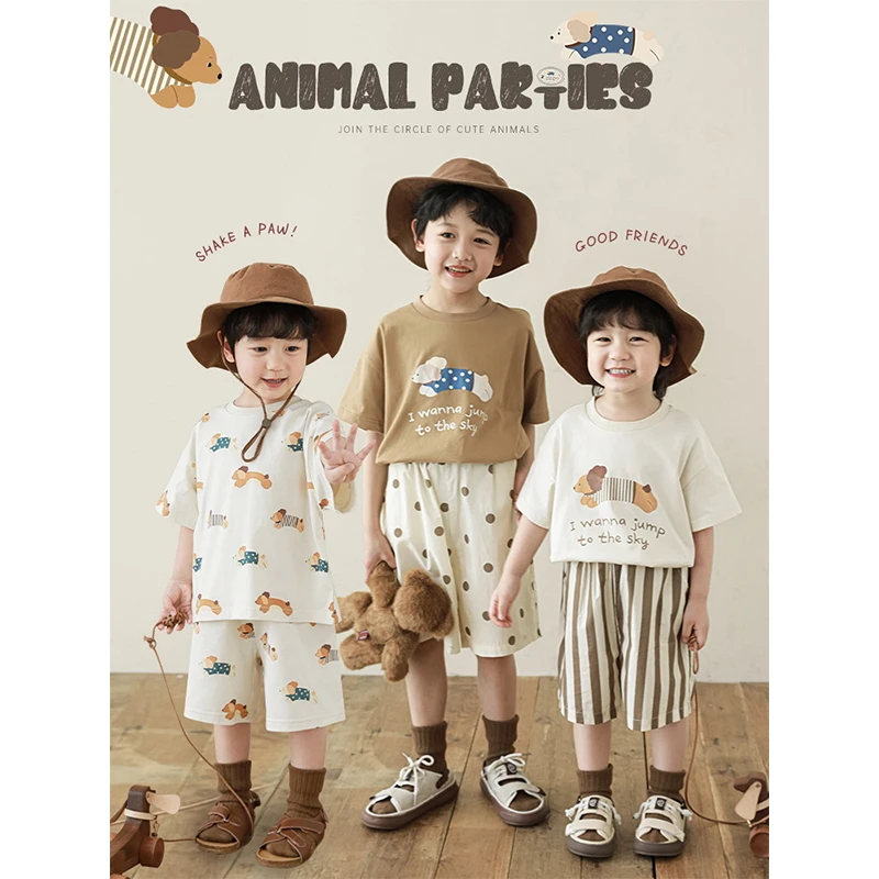 YOEHYAUL/幼悠【清货】休闲爽肤透气彩色数码水印系列套装 N5005