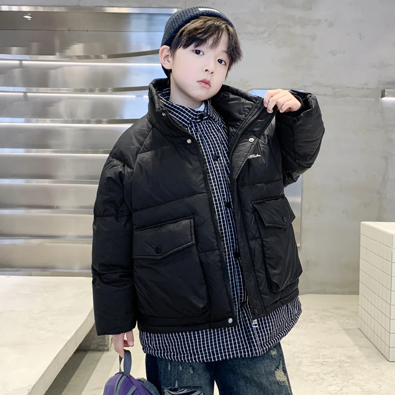男童冬装棉服2024新款中大童时尚棉衣儿童冬季韩版加厚假两件外套
