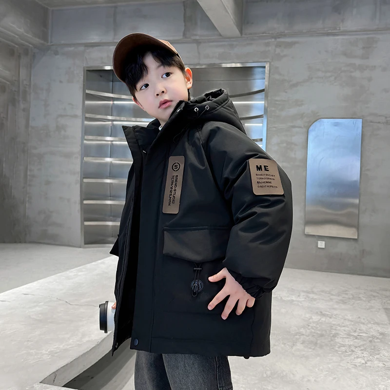 男童冬装棉服2024新款中大童洋气时髦加厚棉衣儿童冬季炸街外套潮