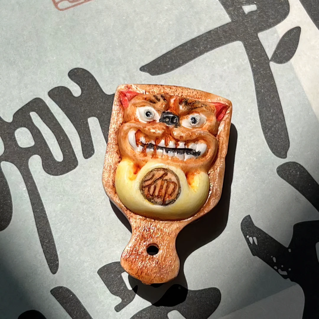 非金属木质吊坠 雕刻鹿角虎牌时尚可爱百搭金色小众挂坠饰品创意