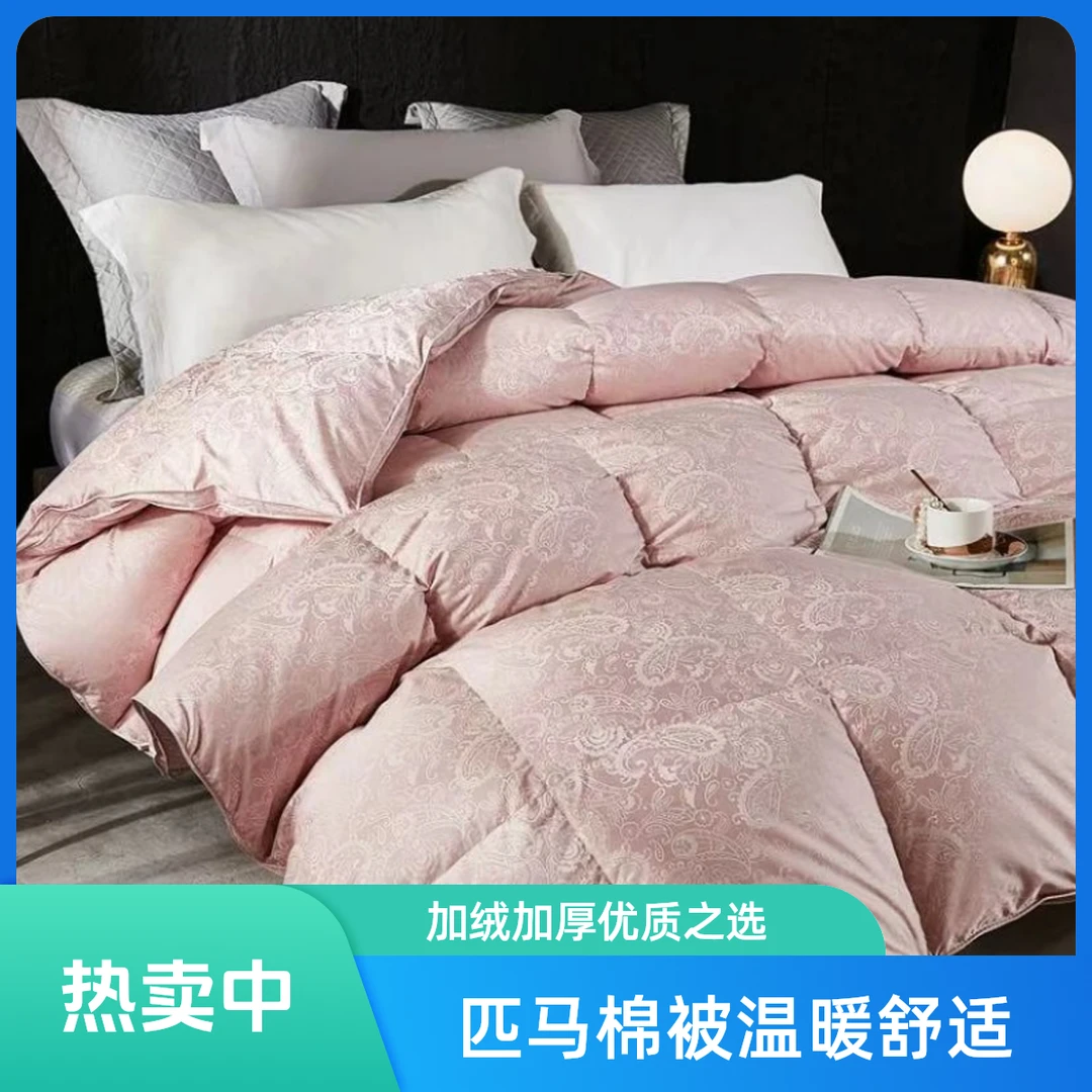高档匹马棉柔软舒适加绒加厚羽绒酒店立体超柔羽绒冬被羽绒被被子
