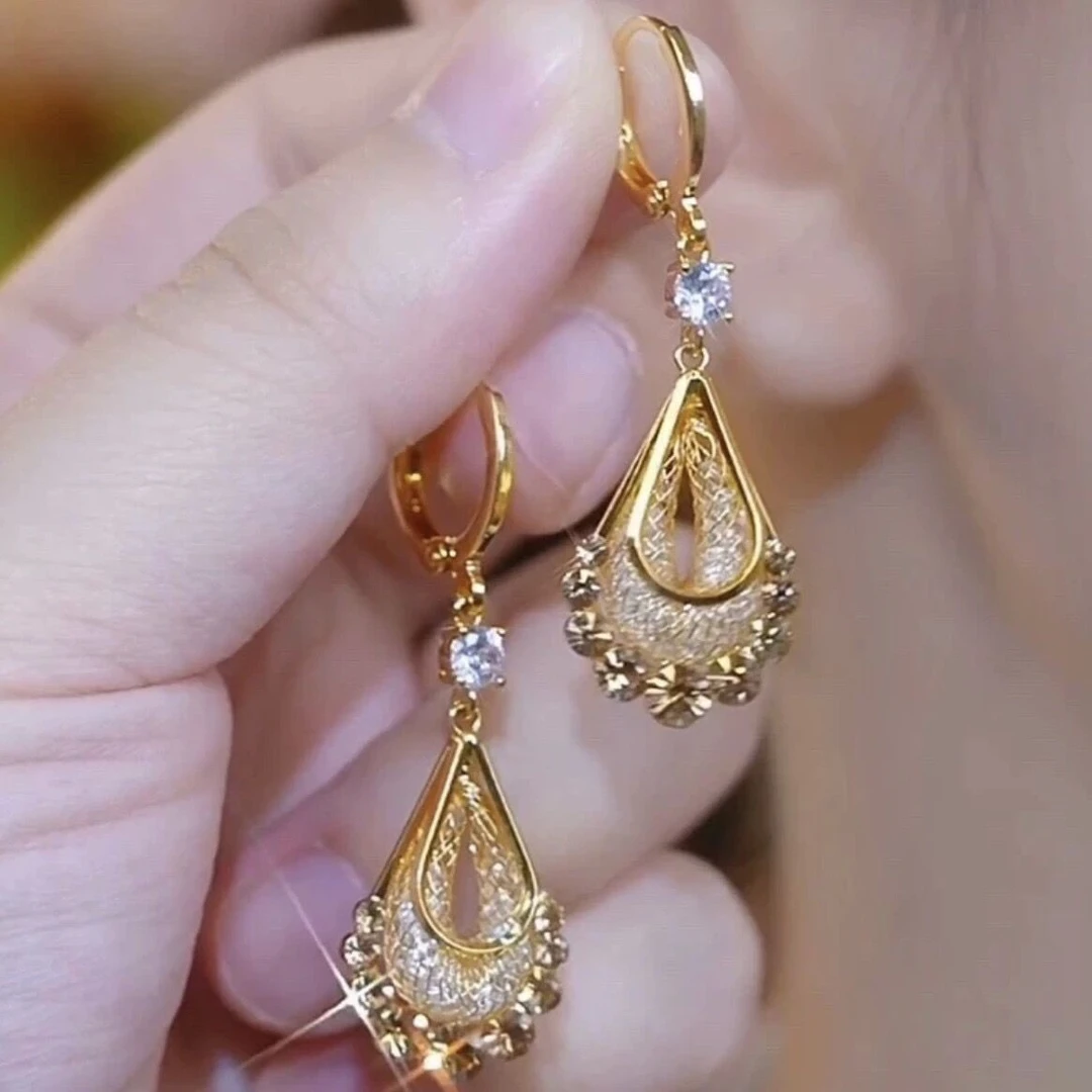 925银针耳饰 【362号】高级感时尚大气耳坠镂空水滴百搭耳扣