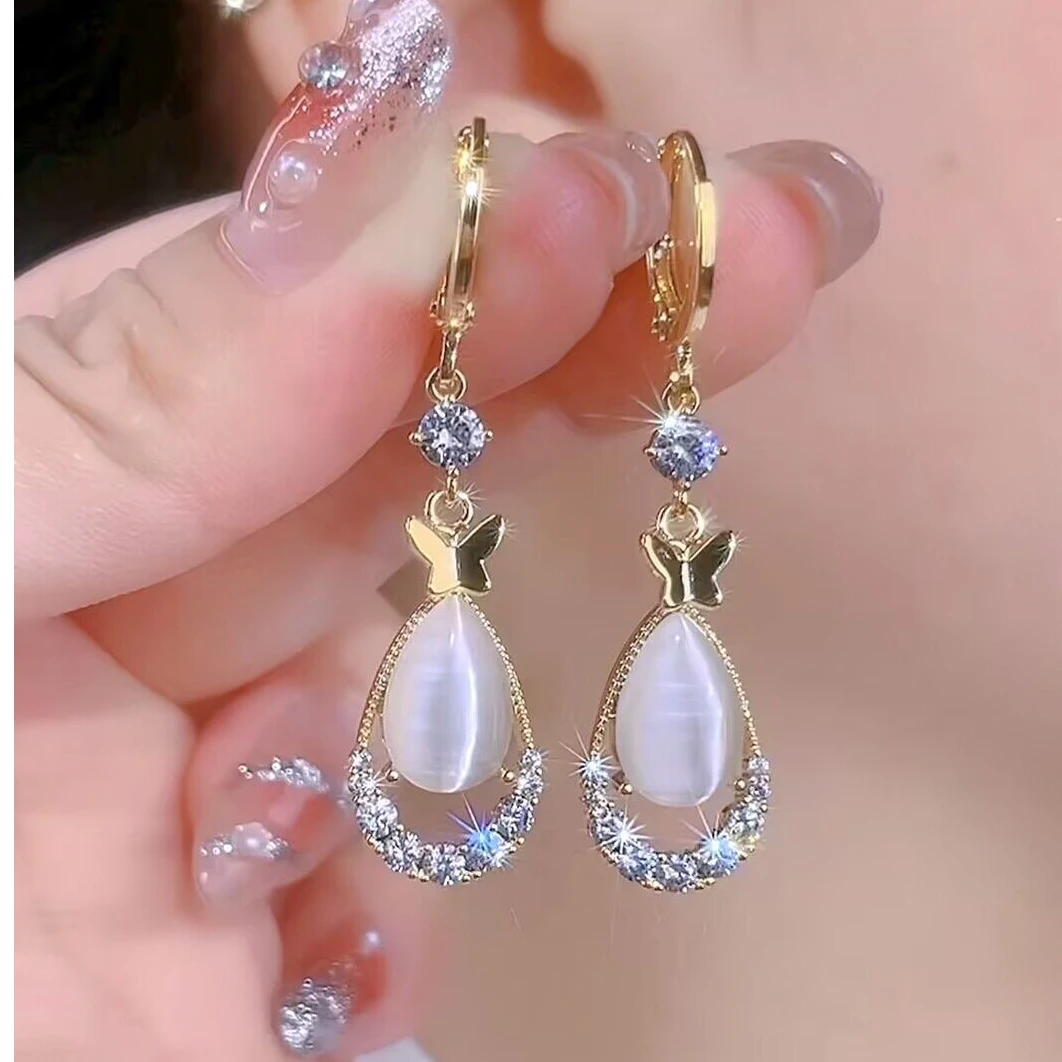 铜合金合成锆石耳饰  【37号】几何菱形简约气质显脸瘦时尚轻奢耳环