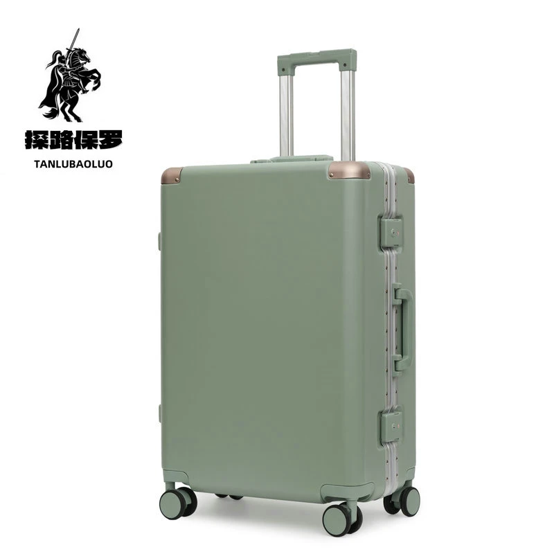正版探路保罗品牌铝框时尚光面拉杆箱行李箱高档耐磨密码旅行箱