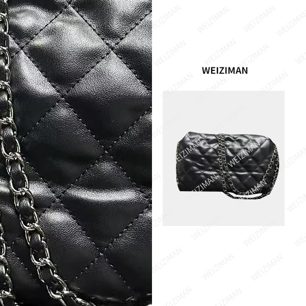 （黑总）现货真皮包包牛皮斜挎包女MDD-L240426-香-水袋包-黑银