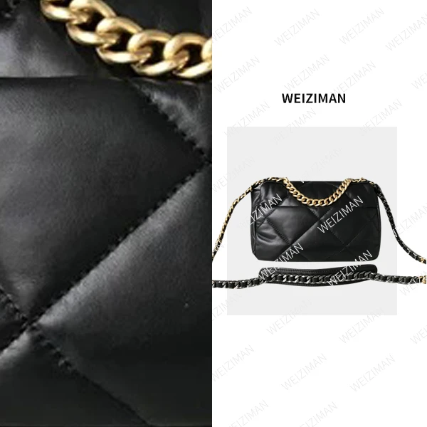 【DXD】现货真皮包包牛皮单肩斜挎包女MDD-zh2045-香19小号-黑金