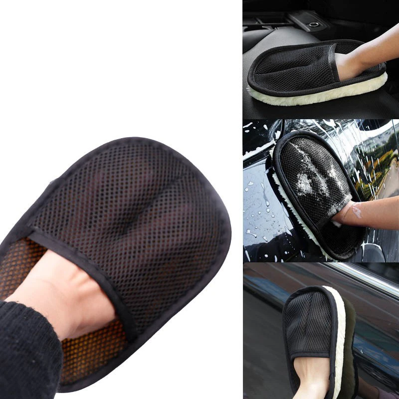 洗车羊毛手套吸水加厚专用不掉毛纯棉擦车毛巾超细纤维