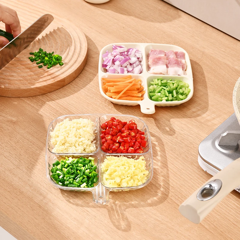 创意家用分格配菜盘配料盘葱花葱姜蒜收纳盘厨房吐骨盘醋碟多用途