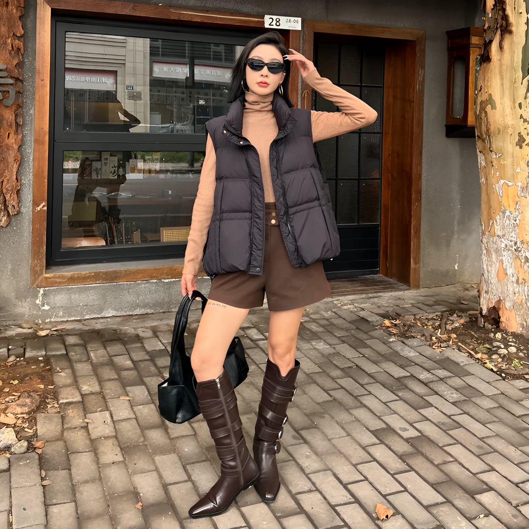 【谢姐轻奢原创】欧版时尚休闲冬季百搭羽绒马甲6662