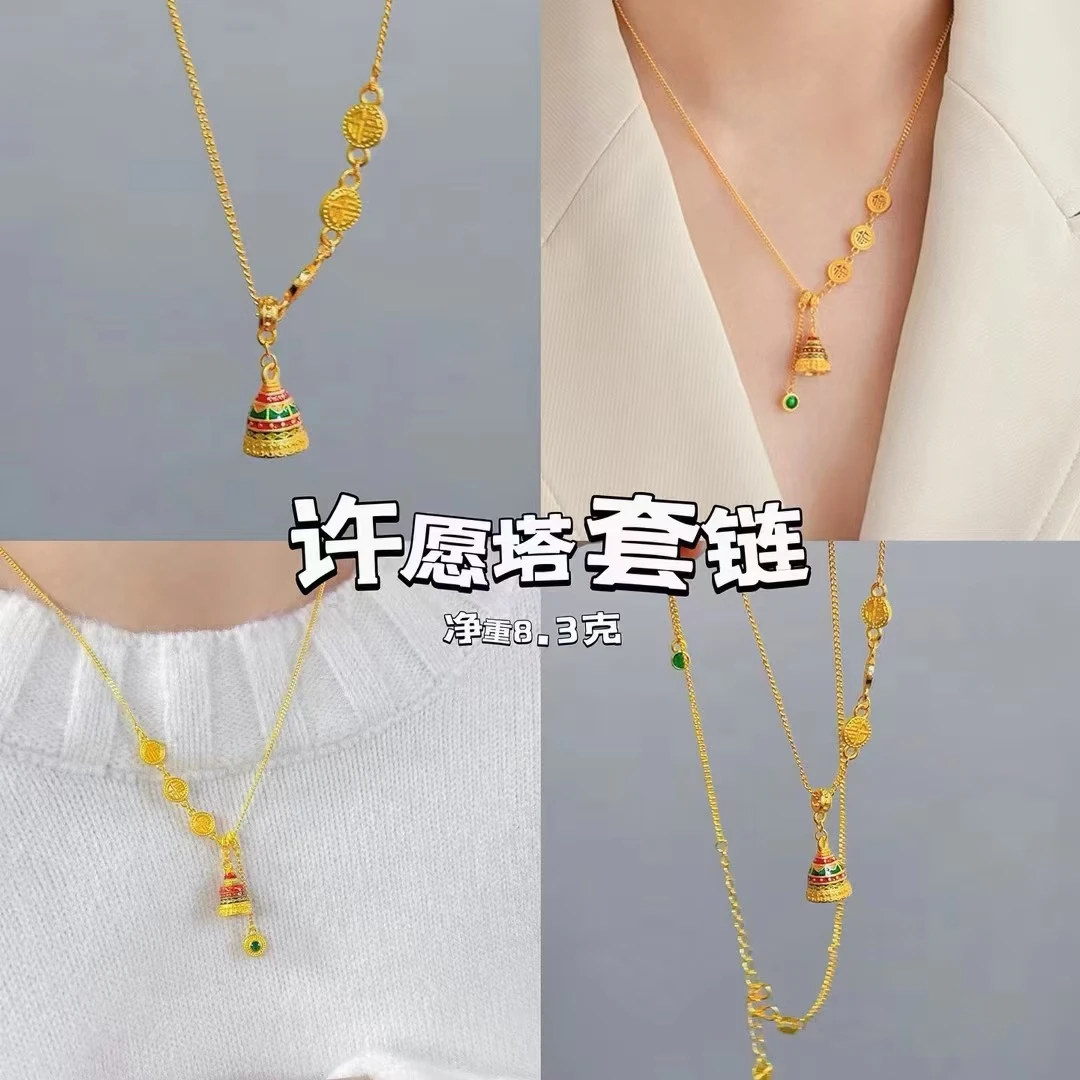 铜合金项链 女士许愿塔套链时尚