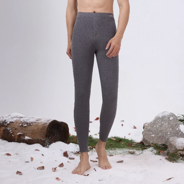 花花/2562-炫彩舒膨绒冬季护膝保暖男士秋裤