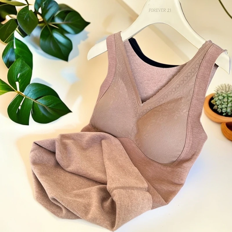 花花/842-法式无痕女士时尚百搭保暖提拉背心