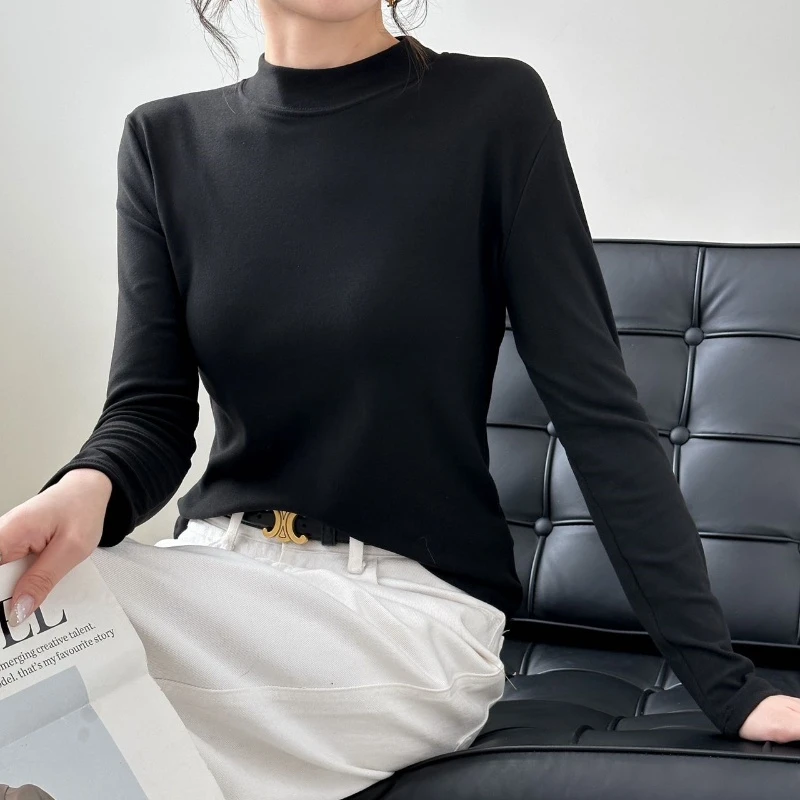 安心 加厚双面磨毛亲肤软糯打底衫7446