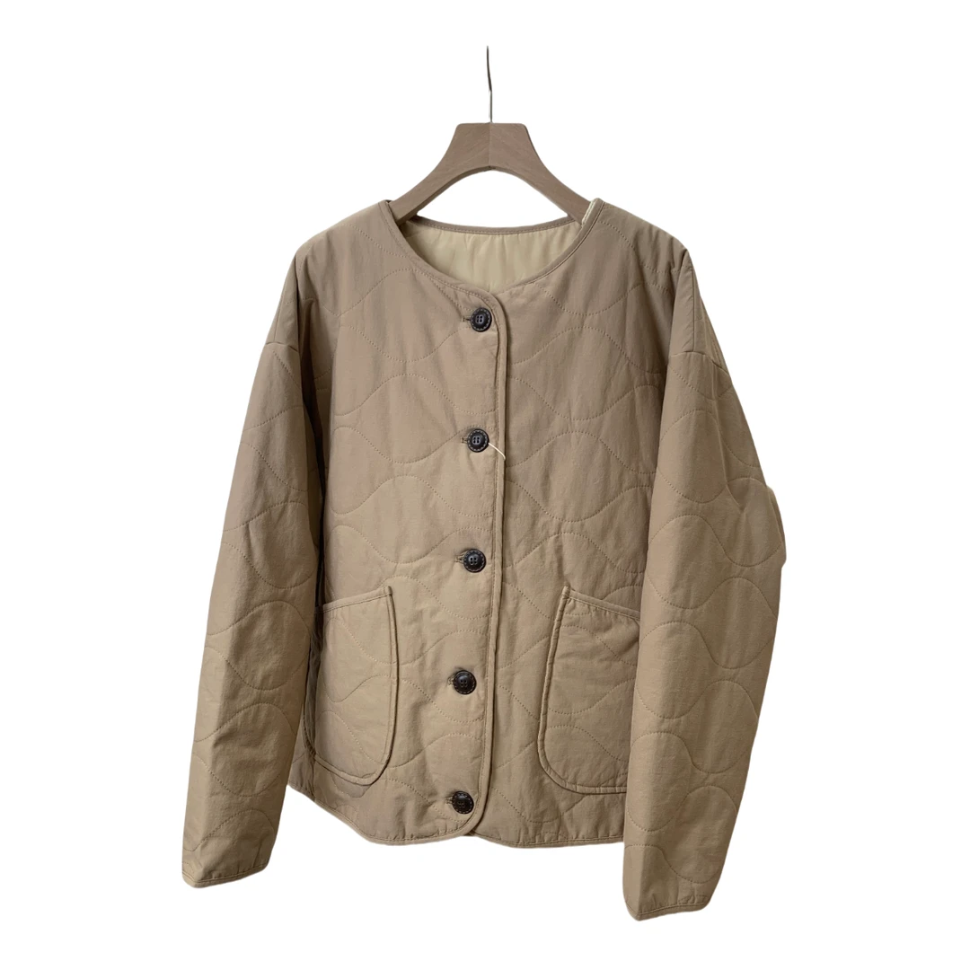 3M新雪丽棉服圆领简约舒适感休闲保暖防寒服宽松复古菱形冬季新款