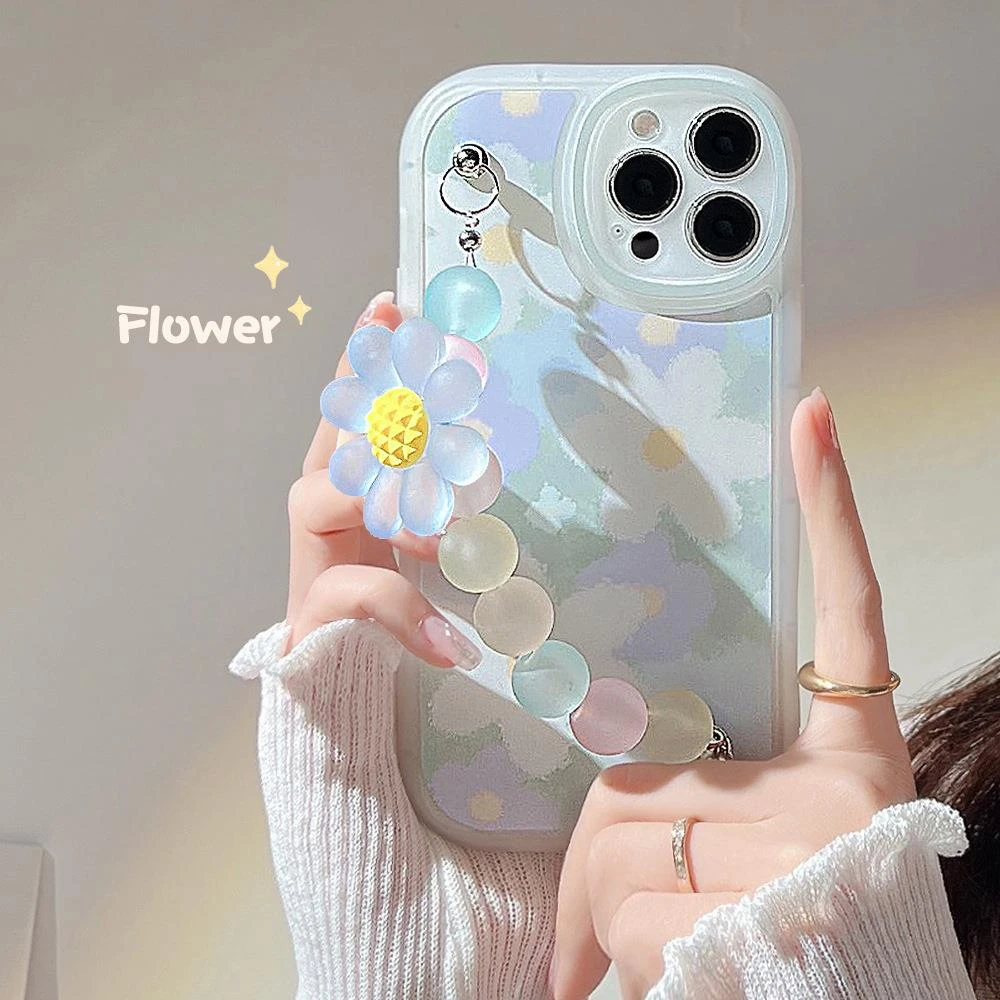 花朵手链iphone14手机壳12苹果15pro max复古11保护套X适用8p女13