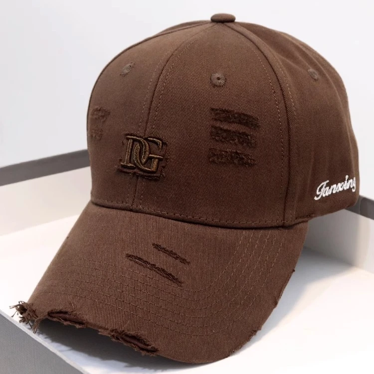 做旧加大加宽版刺绣棒球帽潮款纯色鸭舌帽显脸小百搭ins男女同款