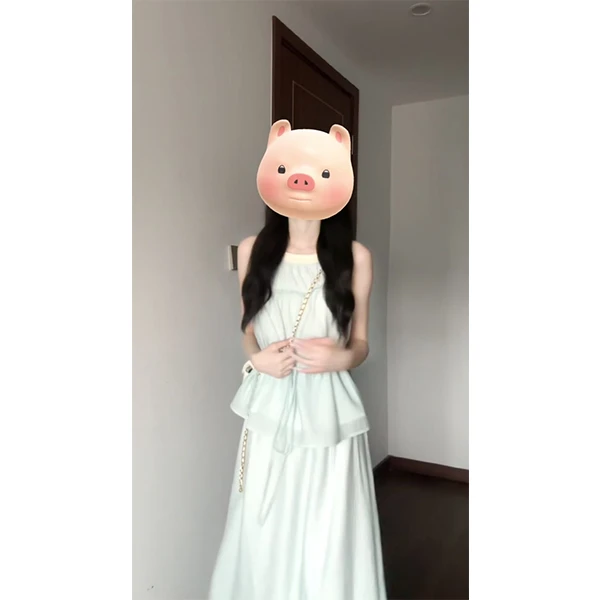 2024新款法式慵懒风背心连衣裙女无袖挂脖吊带+半身裙两件套装