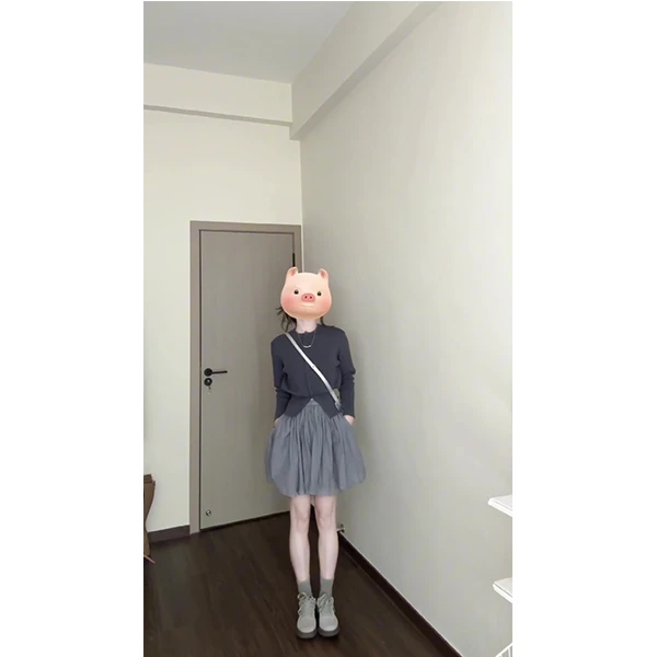 2024秋冬灰色针织开衫外套女秋冬针织衫上衣半身裙两件套装