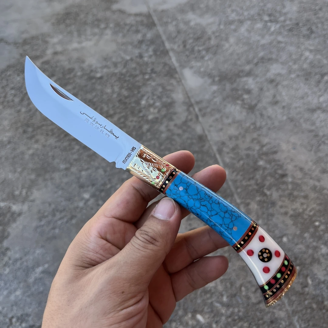 福利款英吉沙小刀纯手工打造水果刀家用便捷露营手把肉小刀精美