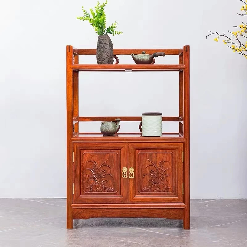 家具餐边柜中式茶水柜实木柜茶叶柜古典雕花茶柜客厅储物经济型