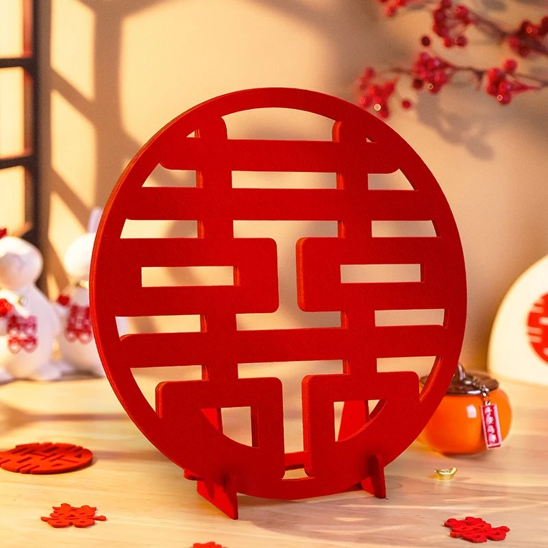 立体喜字结婚专用摆件结婚订婚宴摆台布置装饰红色婚房客厅创意喜