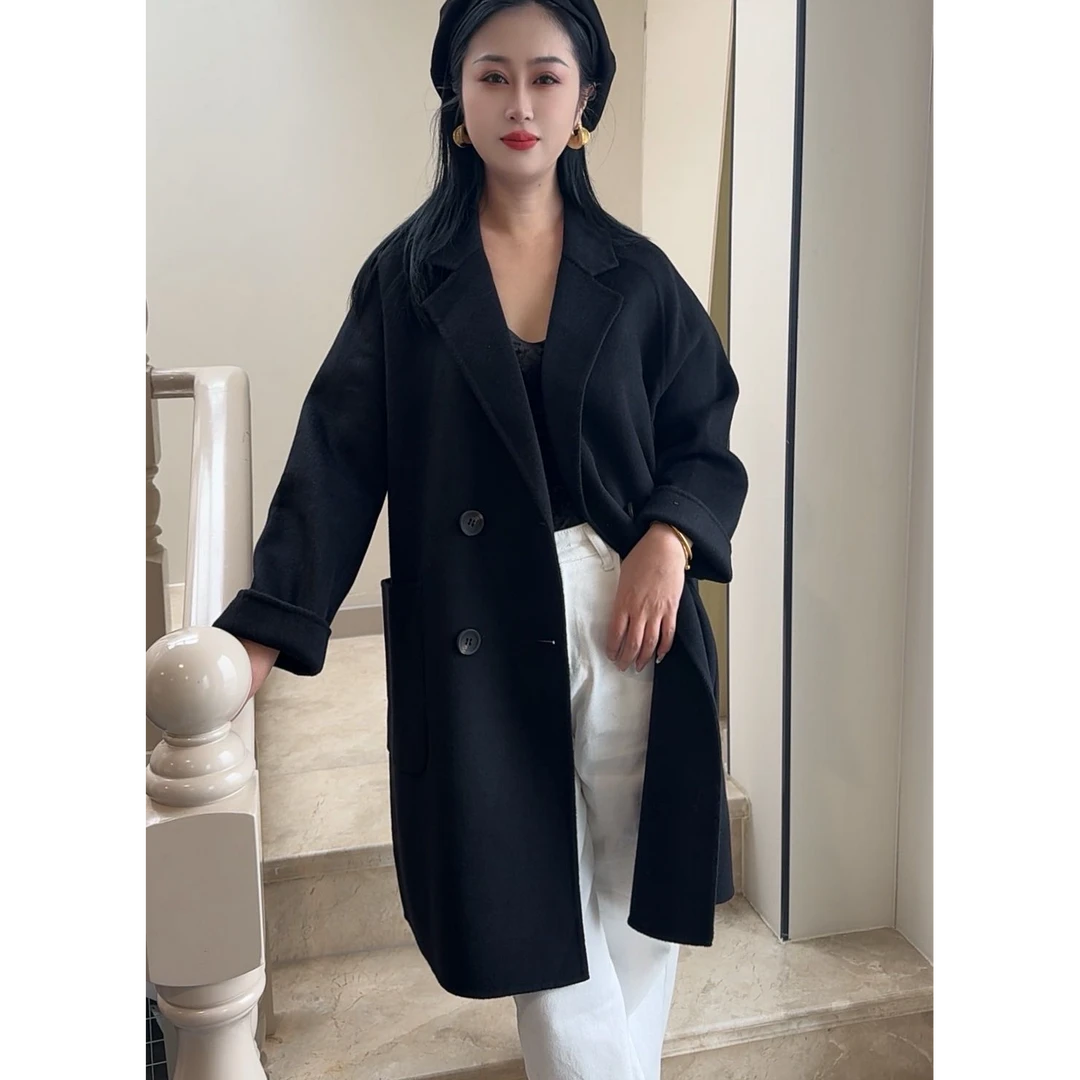 3001中长款西装领羊毛外套